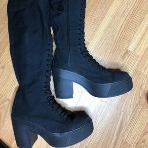 Chunky black boots